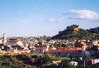 Aperçu depuis les terrasses de la maison d'hôtes, du château de Corbera